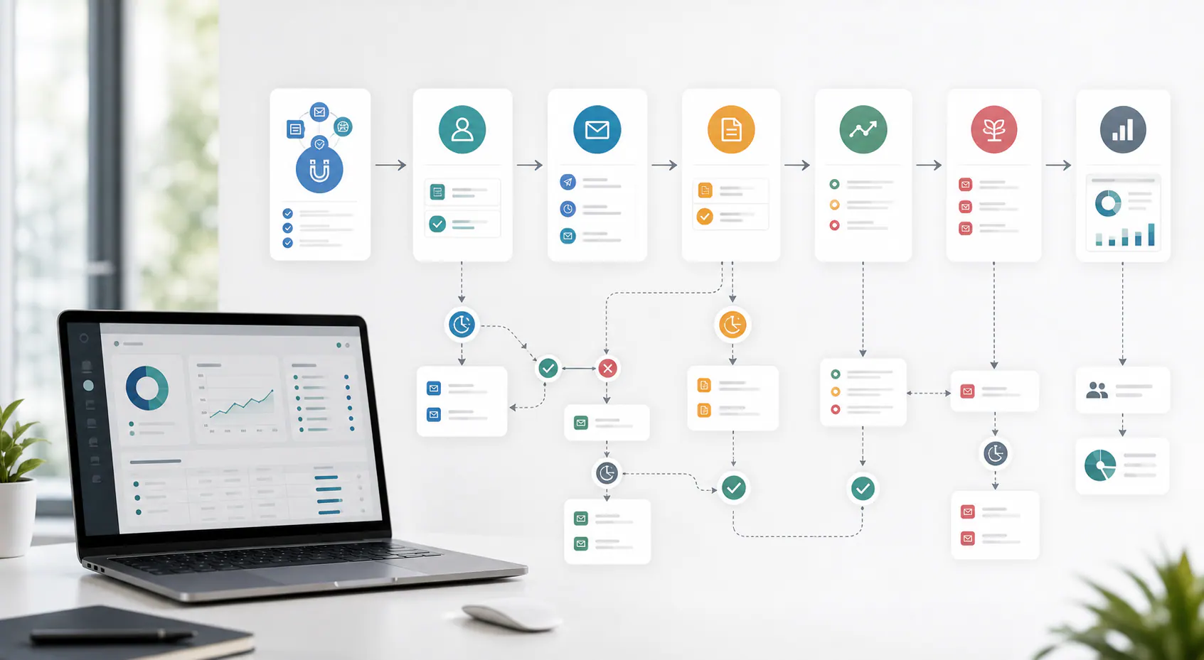 Flujos para automatizar proceso comercial con lead, asignación, recordatorios, cotización, seguimiento y reporte