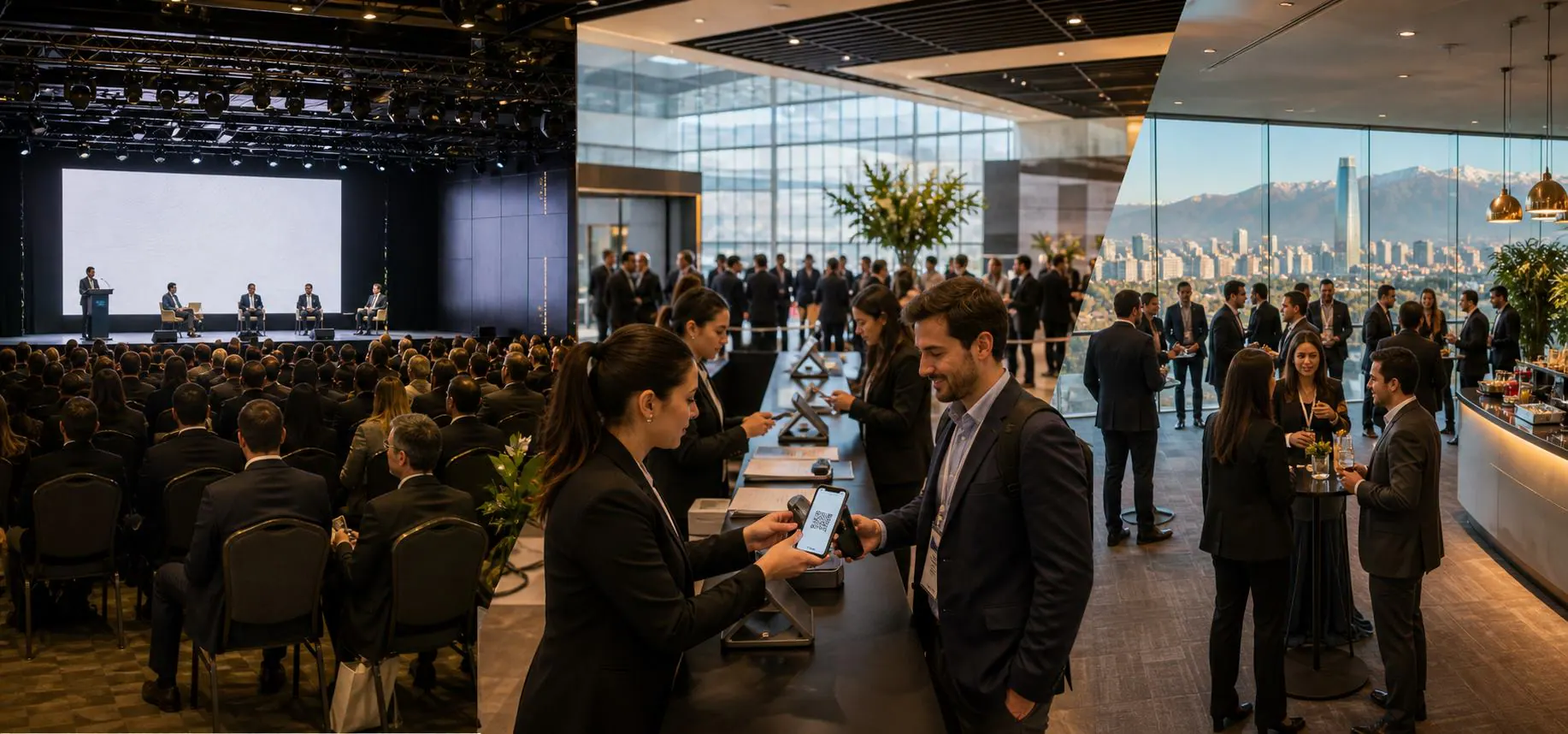 Casos de organización de eventos para productoras MICE Congreso internacional con acreditación QR y networking producido por una agencia MICE en Chile