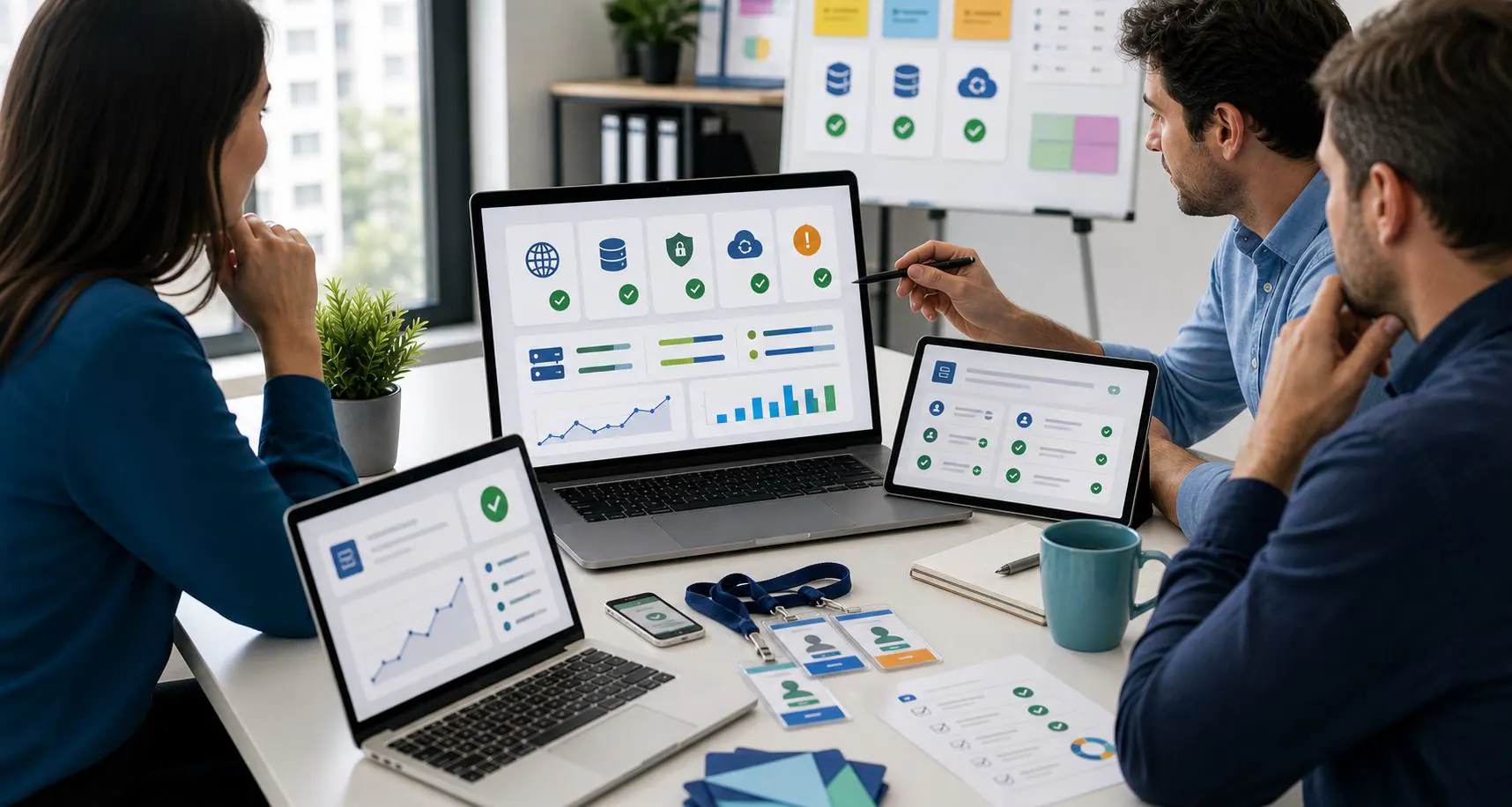 Equipo monitoreando continuidad tecnica de sitio base de datos y registros de un evento