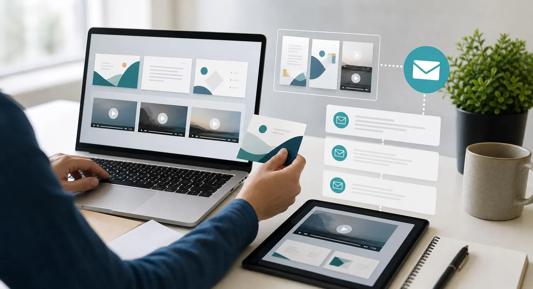 Materiales post evento con presentaciones videos y email de agradecimiento
